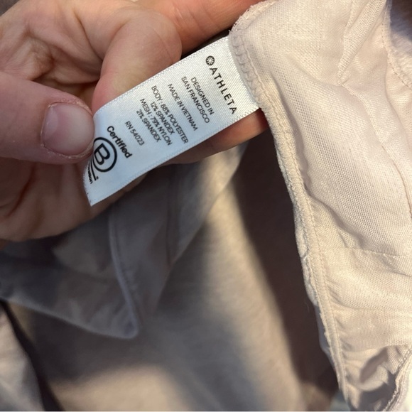 Athleta Uptempo Hoodie Pink Size Large Heathered Athleasure Pullover - Picture 9 of 10